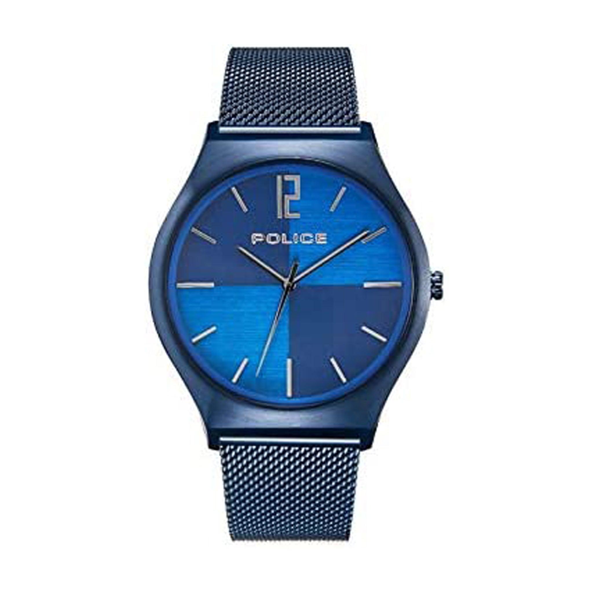 Police Orkneys Men's Analogue Blue Stainless Steel Band Watch Pl15918jsbl/03mm