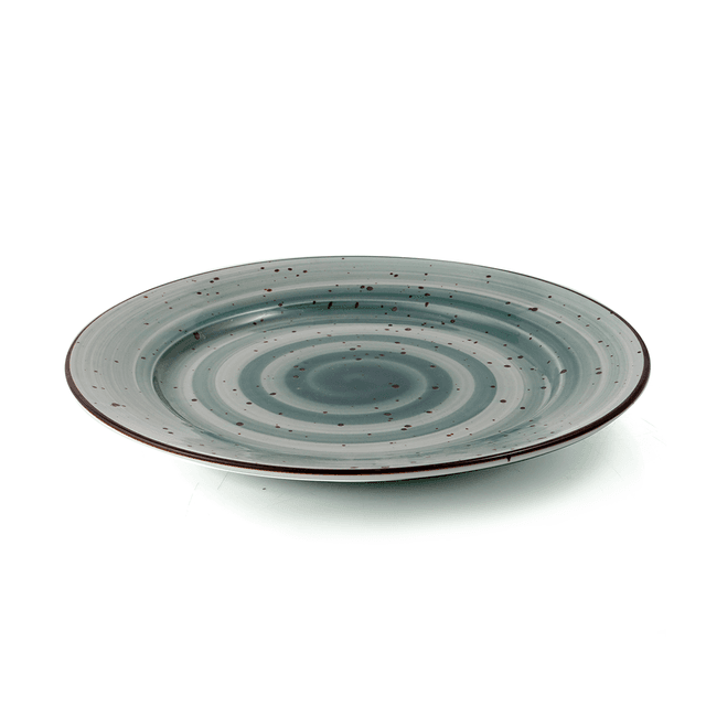 Porceletta Green Color Glazed Porcelain Flat Plate 15.5 cm / 6" - SW1hZ2U6MTg1MjE4OQ==