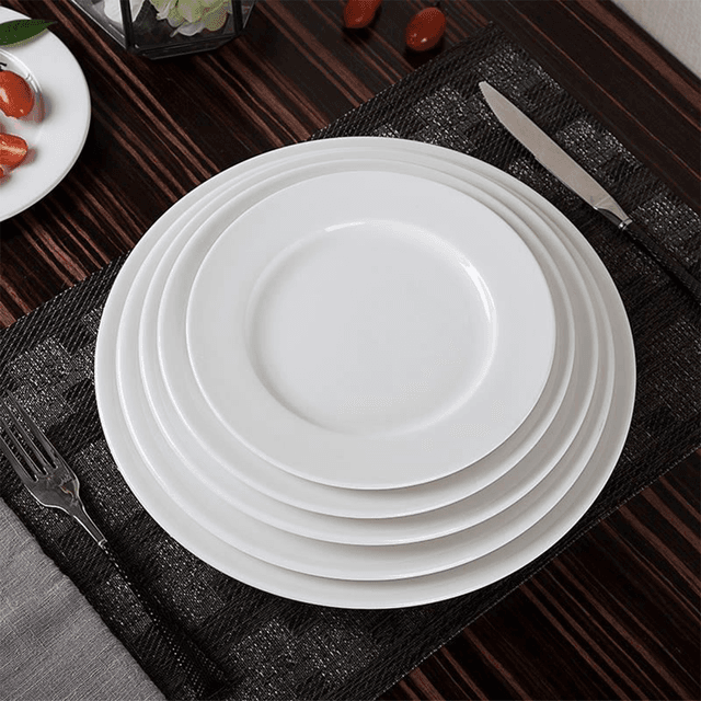 Porceletta Ivory Porcelain Flat Plate 21 cm / 8" - SW1hZ2U6MTg1MjIzMA==