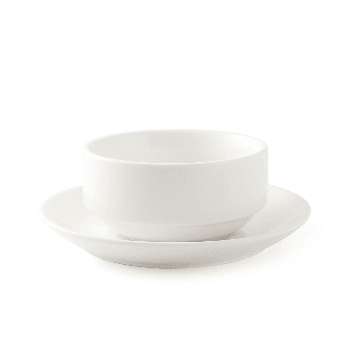 كوب شوربة مع صحن بورسلان 250 مل انش عاجي بورسليتا Porceletta Ivory Porcelain Soup Cup & Saucer