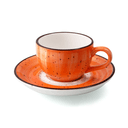 Porceletta Orange Color Glazed Porcelain Coffee Cup & Saucer 270 ml - SW1hZ2U6MTg1MzA1Mg==