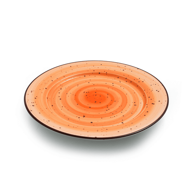 Porceletta Orange Color Glazed Porcelain Flat Plate 18 cm / 7" - SW1hZ2U6MTg1MjIxOA==