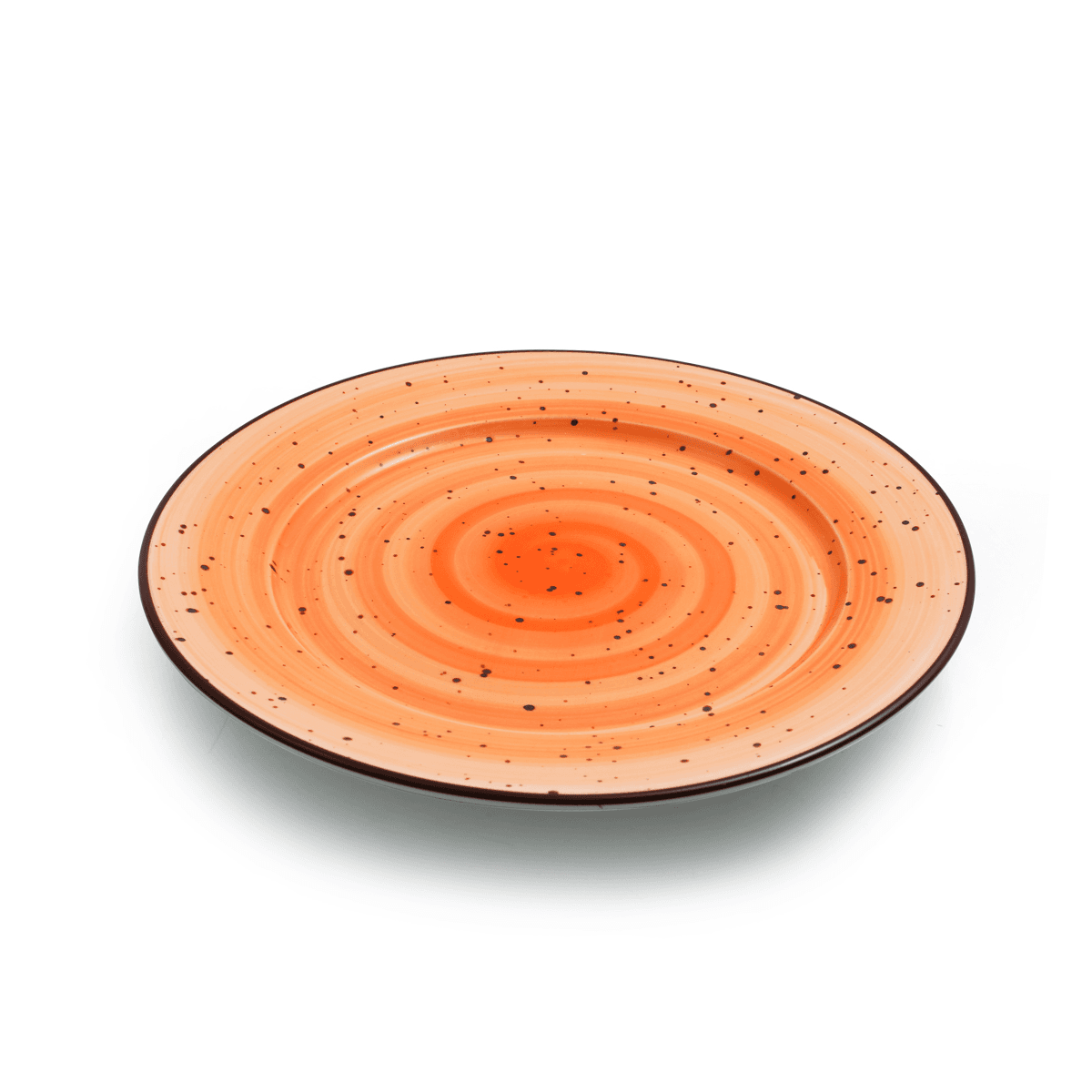 Porceletta Orange Color Glazed Porcelain Flat Plate 26 cm / 10"