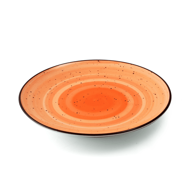 Porceletta Orange Color Glazed Porcelain Rimmed Thin Flat Plate 17 cm / 6.5" - SW1hZ2U6MTg1NDU4Mg==