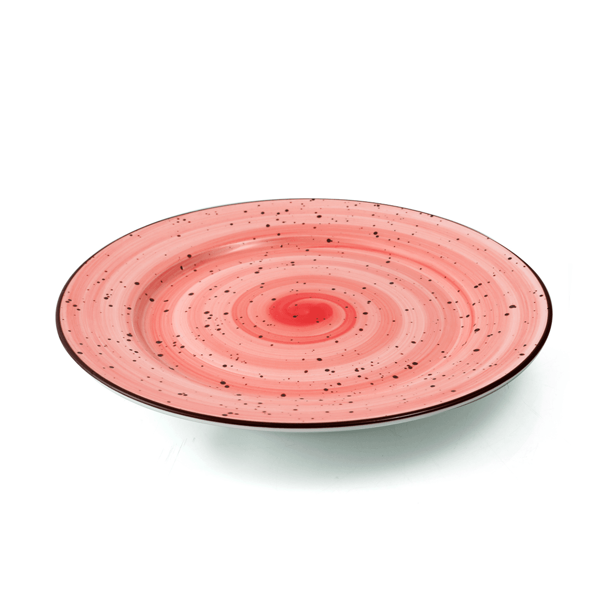 Porceletta Red Color Glazed Porcelain Flat Plate 18 cm / 7"