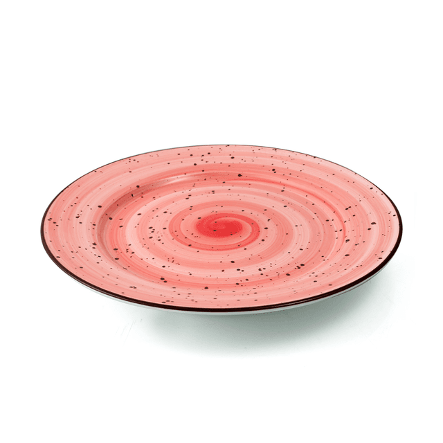 Porceletta Red Color Glazed Porcelain Flat Plate 21 cm / 8" - SW1hZ2U6MTg1MjI0Mg==