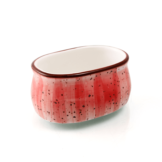 Porceletta Red Color Glazed Porcelain Sugar Pot 4" - SW1hZ2U6MTg1MzkxNg==