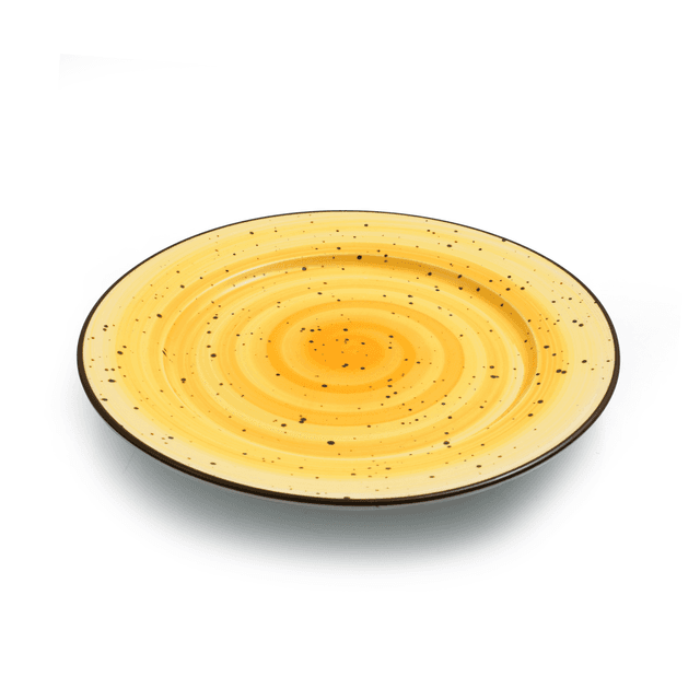 Porceletta Yellow Color Glazed Porcelain Flat Plate 18 cm / 7" - SW1hZ2U6MTg1MjIyNA==