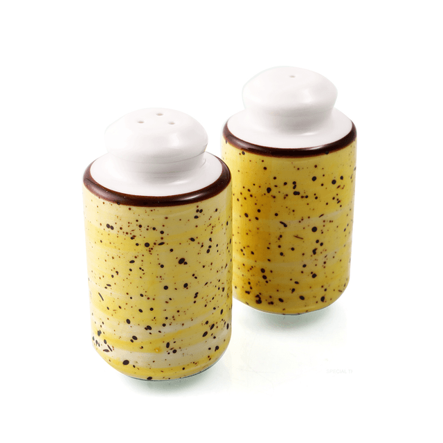 Porceletta Yellow Color Glazed Porcelain Salt & Pepper Set - SW1hZ2U6MTg1NTE1OA==