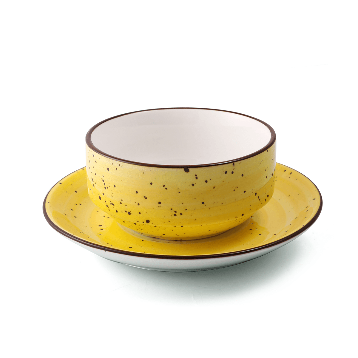 كوب قهوة مع صحن 220 مل بورسلان أصفر بورسليتا Porceletta Glazed Porcelain Coffee Cup & Saucer