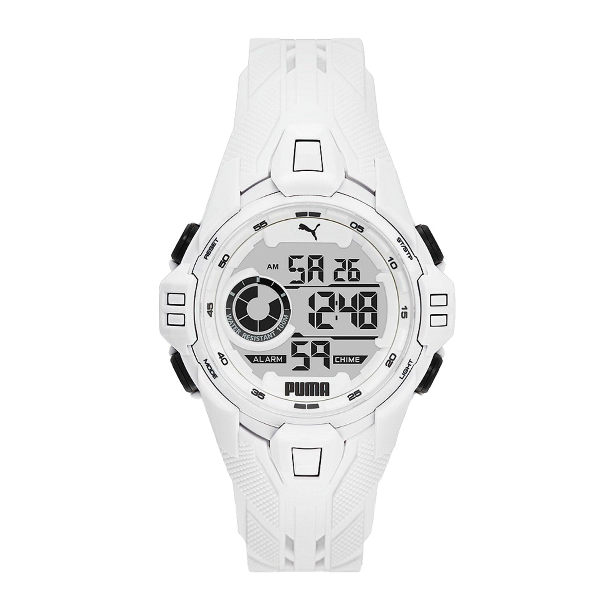 Puma Digital Mechanical Watch For Men With White Rubber Band - Pu P5039