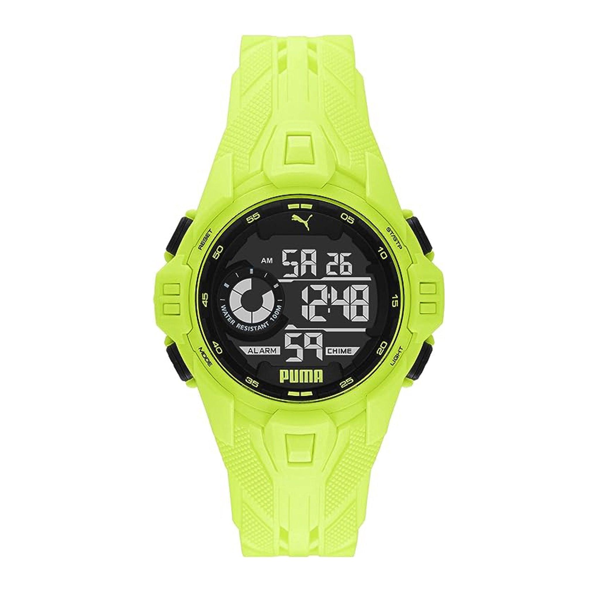 Puma Digital Quartz Watch For Men With Silicone Band- 10 Atm - Pu P5041