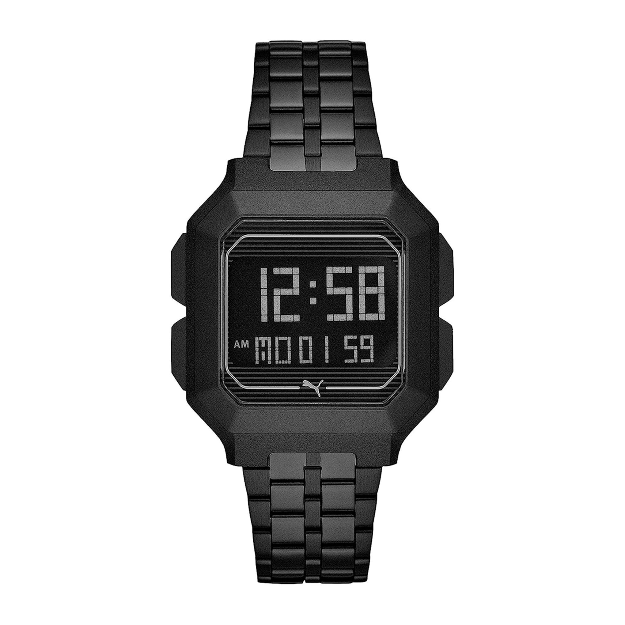 Puma Digital Quartz Watch For Women With Black Stainless Steel Band - Pu P5017