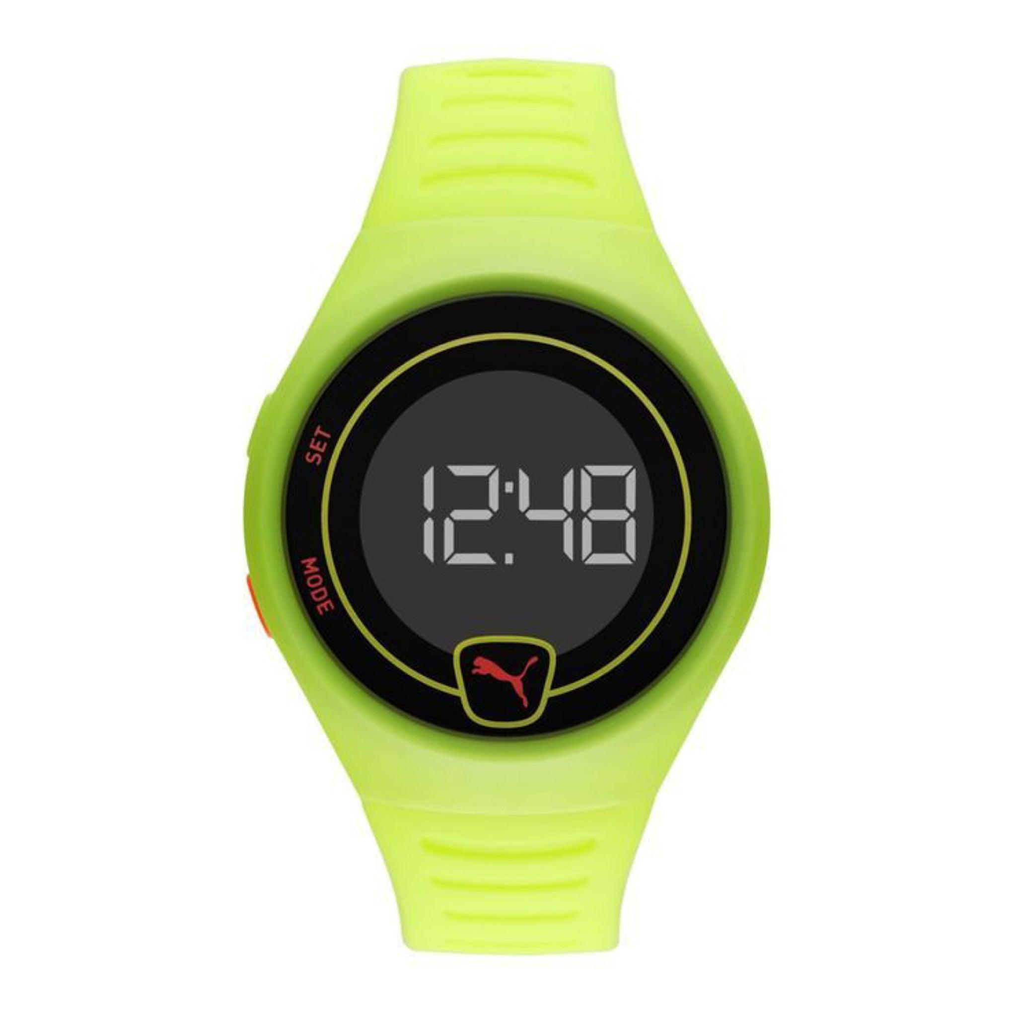 Puma Faster Silicone Strap Digital Wrist Watch For Men Pu P5030-42mm-Green