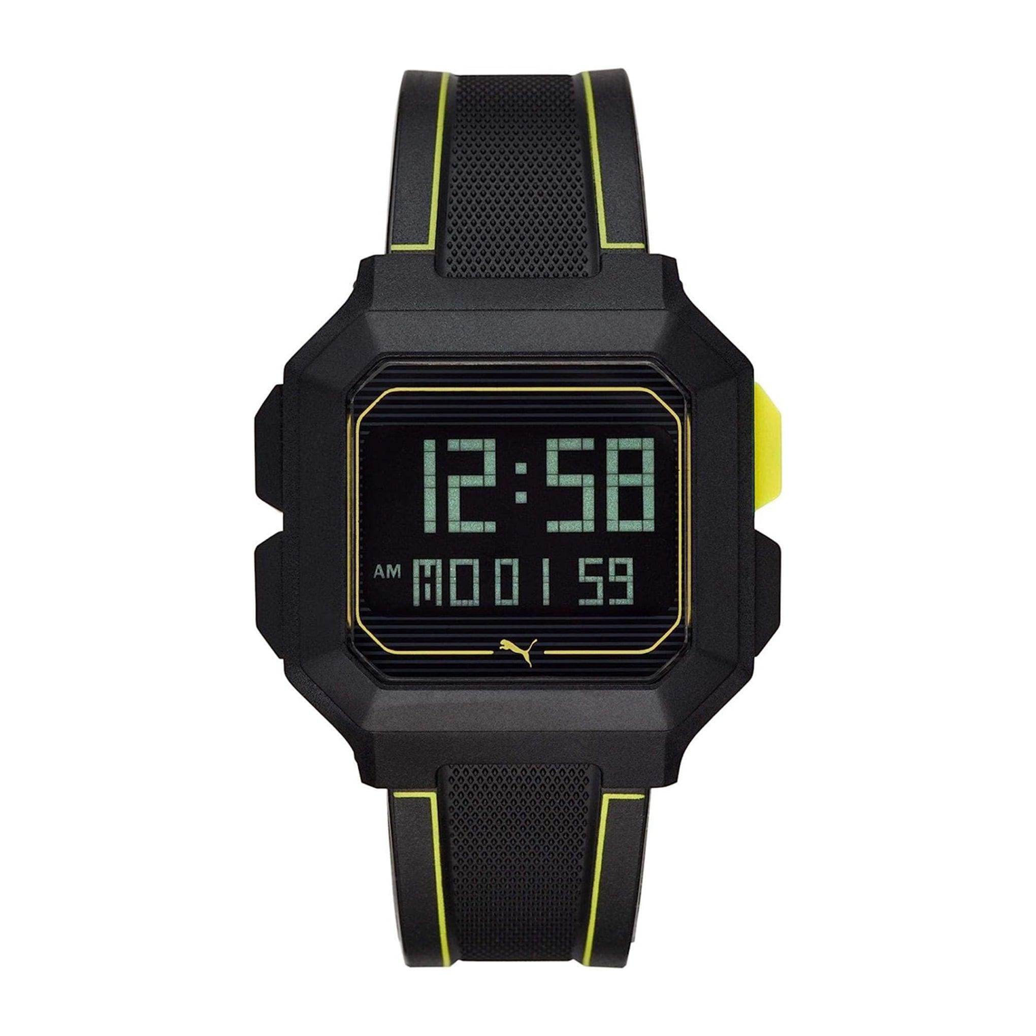 Puma Men's Digital Watch With Black Rubber Strap - 5 Atm - Pu P5024