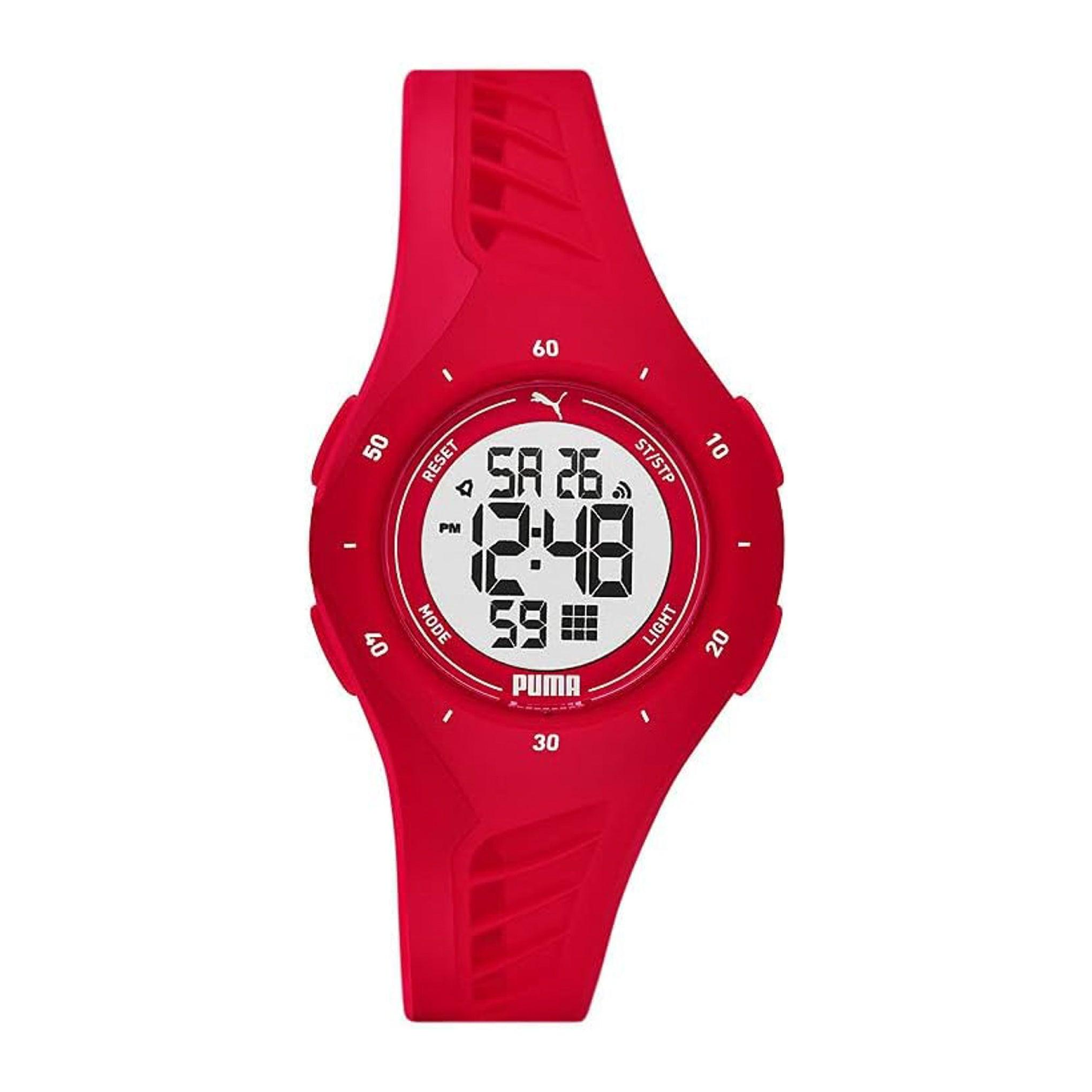 ساعة للسيدات ال سي دي من البولي يوريثان أحمر من بوما Puma Puma Women 3 Lcd Red Polyurethane Watch Pu P6023