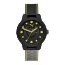 Puma Reset V1 Analog Quartz Watch For Men With Black Pu Leather Band - Pu P5025 - SW1hZ2U6MTgxNzc3OA==