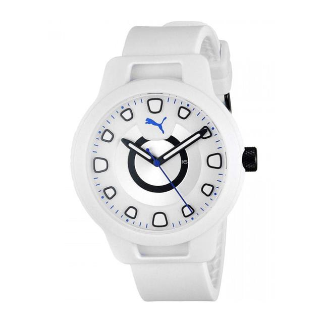 Puma Reset V1 Analog Quartz Watch For Men With White Silicone Band- 3 Atm - Pu P5009 - SW1hZ2U6MTgxNjU5Mg==
