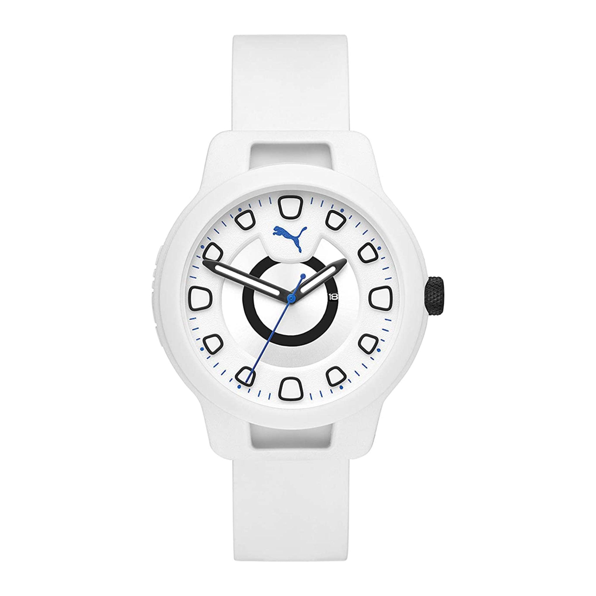 Puma Reset V1 Analog Quartz Watch For Men With White Silicone Band- 3 Atm - Pu P5009