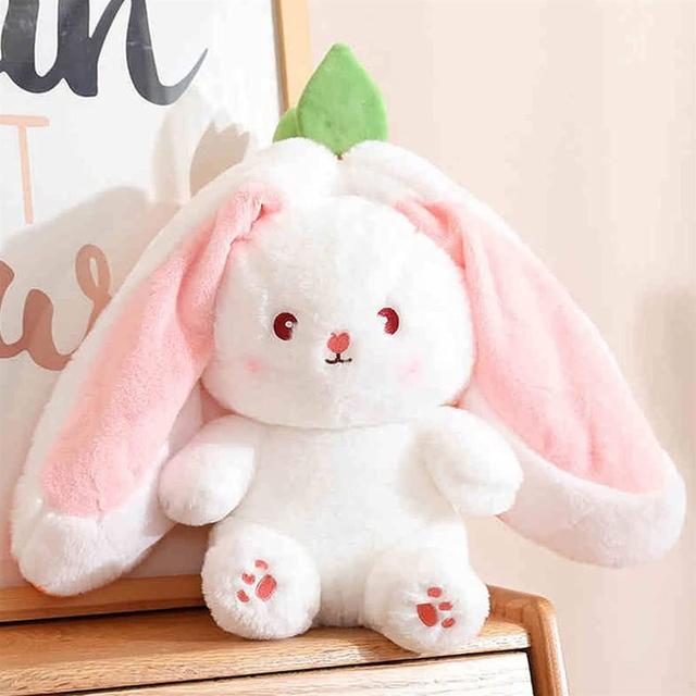 Rabbit Muppet Toys - Bunny Toy Carrot Plush With Zipper, Easter Bunny Plush Cute Strawberry Rabbit, Easter Reversible Strawberry Bunny Plush Doll Gift - SW1hZ2U6MTg0MTcwMQ==