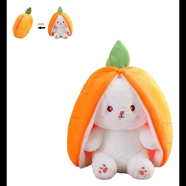 Rabbit Muppet Toys - Bunny Toy Carrot Plush With Zipper, Easter Bunny Plush Cute Strawberry Rabbit, Easter Reversible Strawberry Bunny Plush Doll Gift - SW1hZ2U6MTg0MTY5Mw==