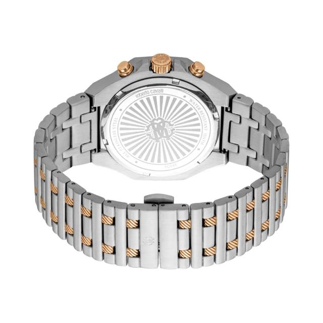 Roberto Cavalli Men's Forte Two Tone Silver & Rose Gold Color Watch Rc5g047m0085 - SW1hZ2U6MTgxNzc3NQ==
