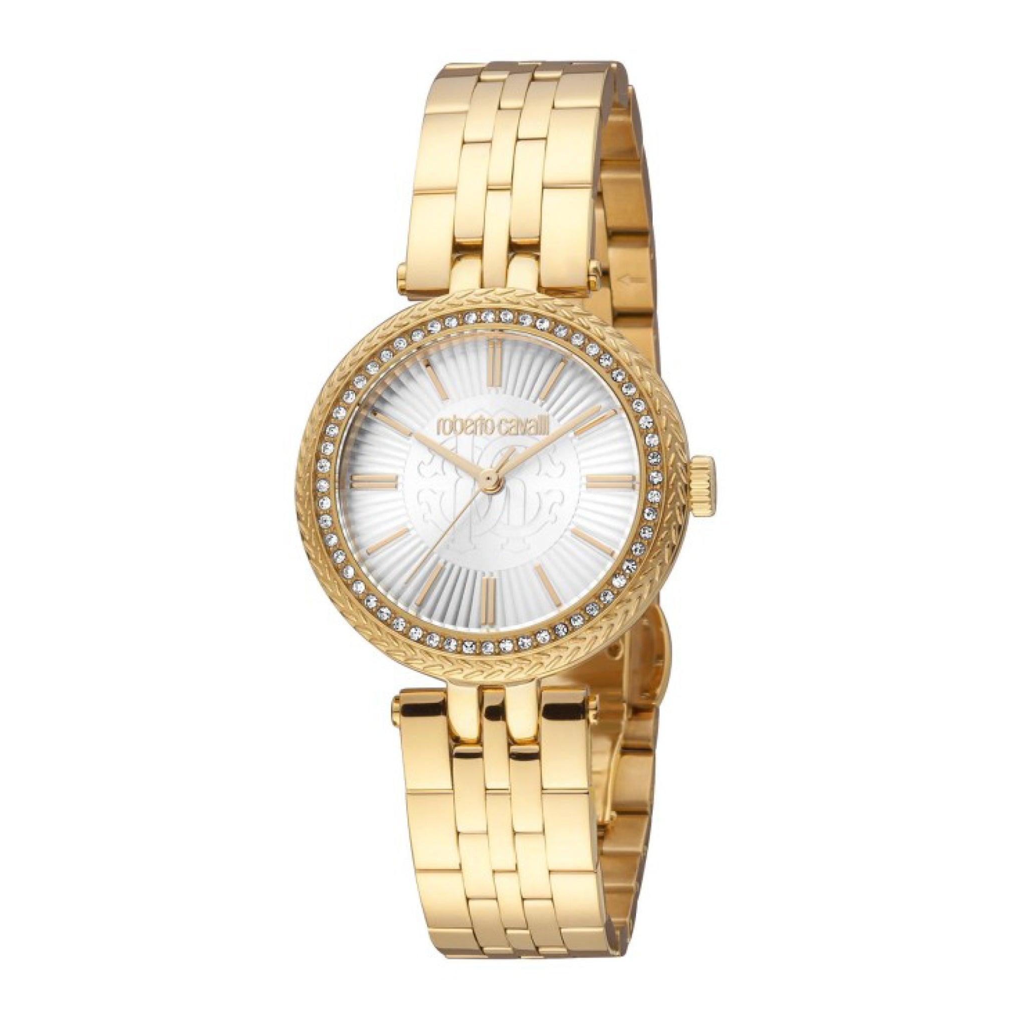 ساعة نسائية كوارتز فضية من روبرتو كافالي Roberto Cavalli Women's Silver Dial Watch Rc5l031m0065