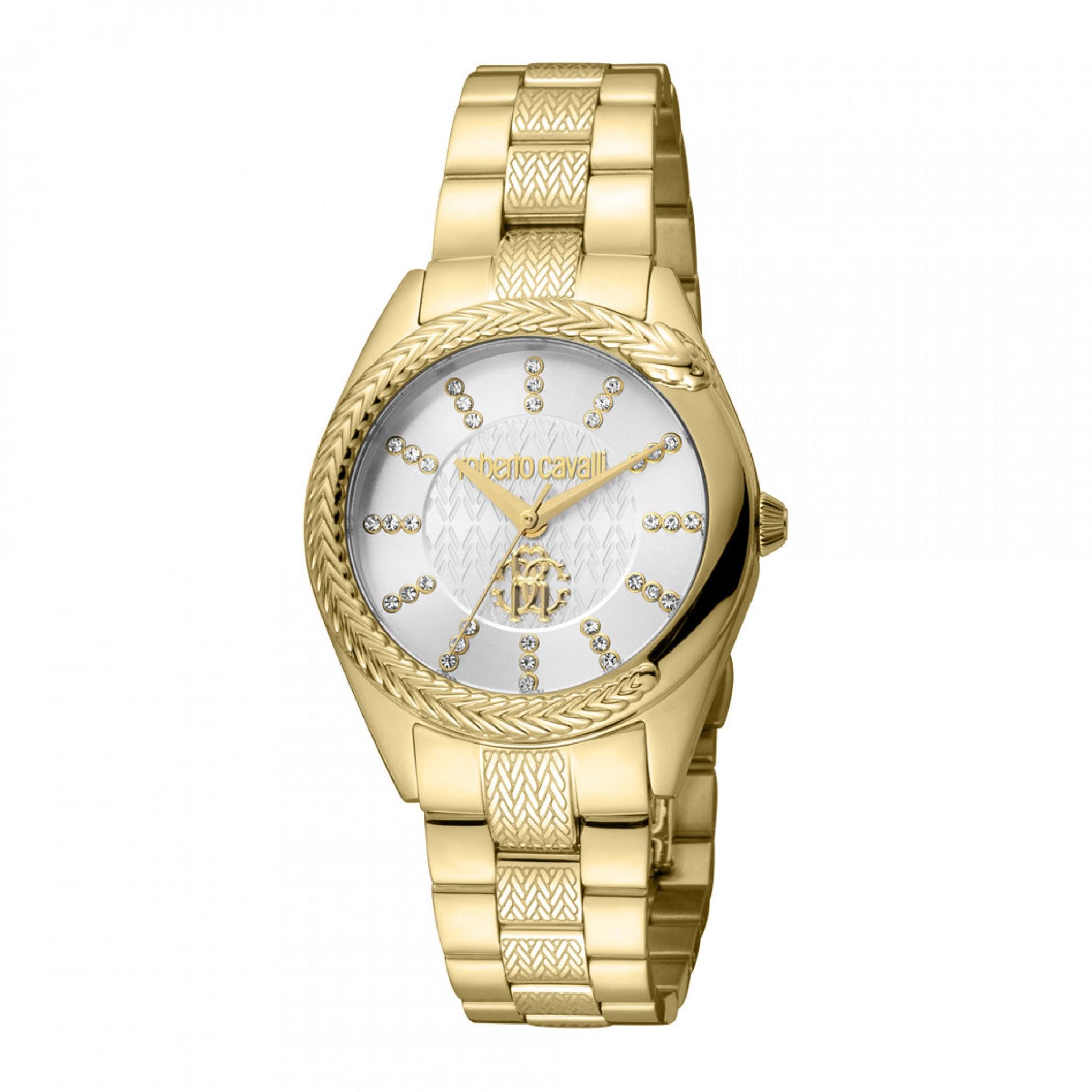 ساعة نسائية كوارتز فضية من روبرتو كفاليRoberto Cavalli Women's Silver Dial Watch Rc5l038m0055