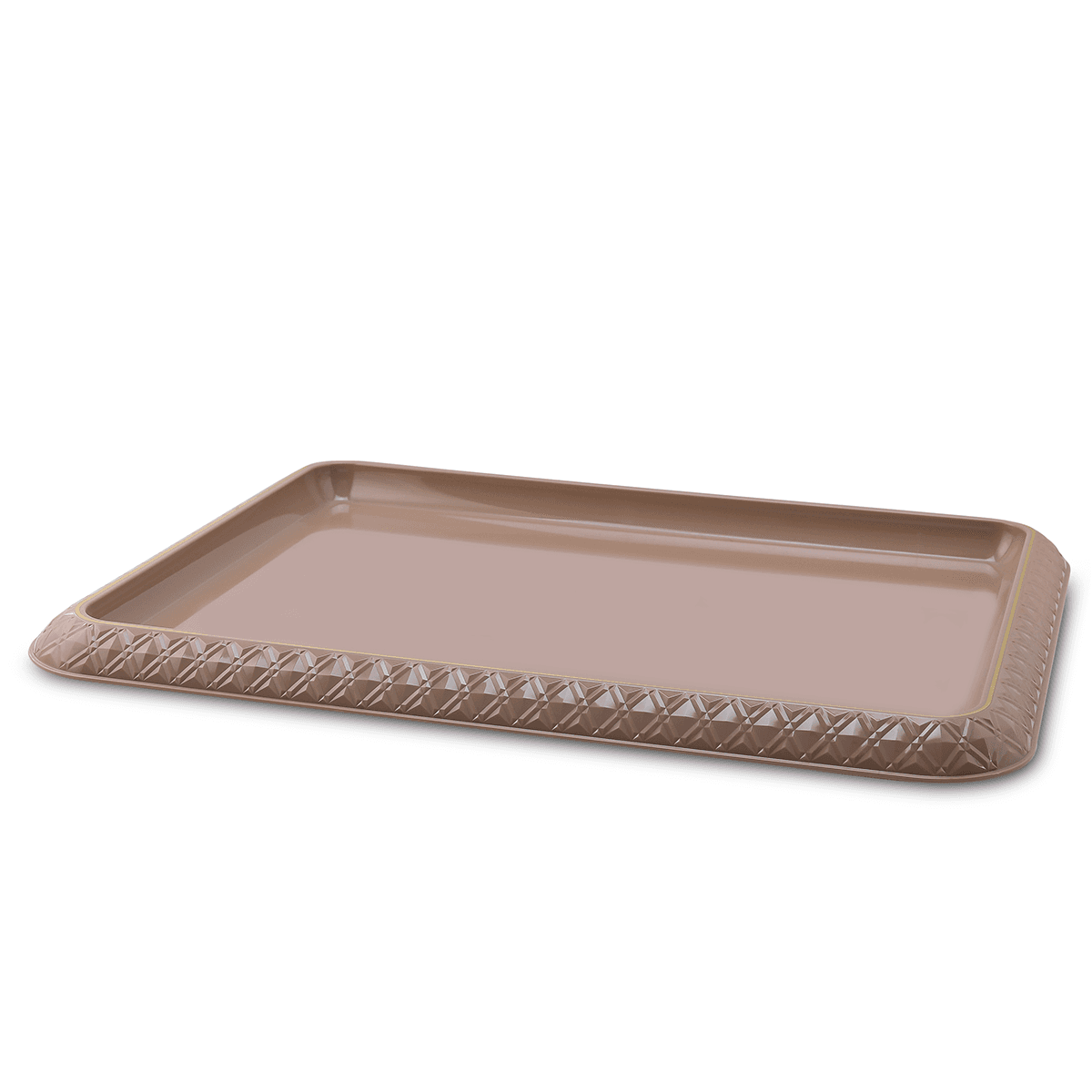 صينية تقديم بلاستيك 60 سم بني من روز Rose Plastic Tray