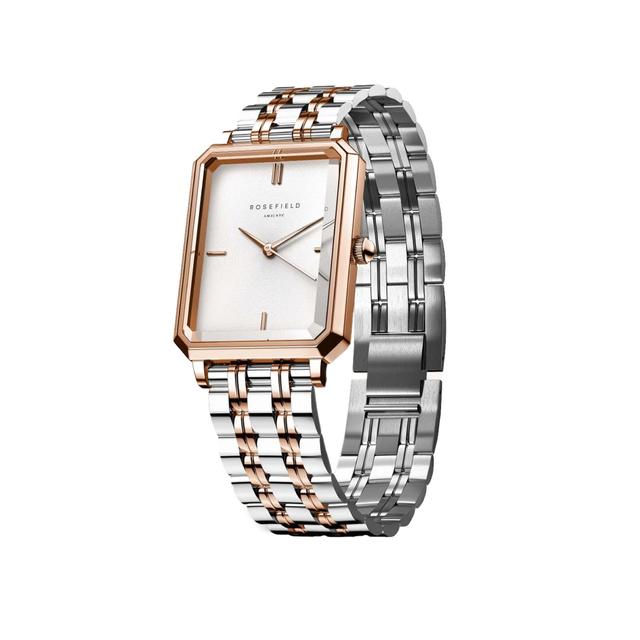 Rosefield Owrsr-O64 The Xsmall Octagon Rose Gold And Silver Stainless Steel Watch - SW1hZ2U6MTgxNzE1Ng==