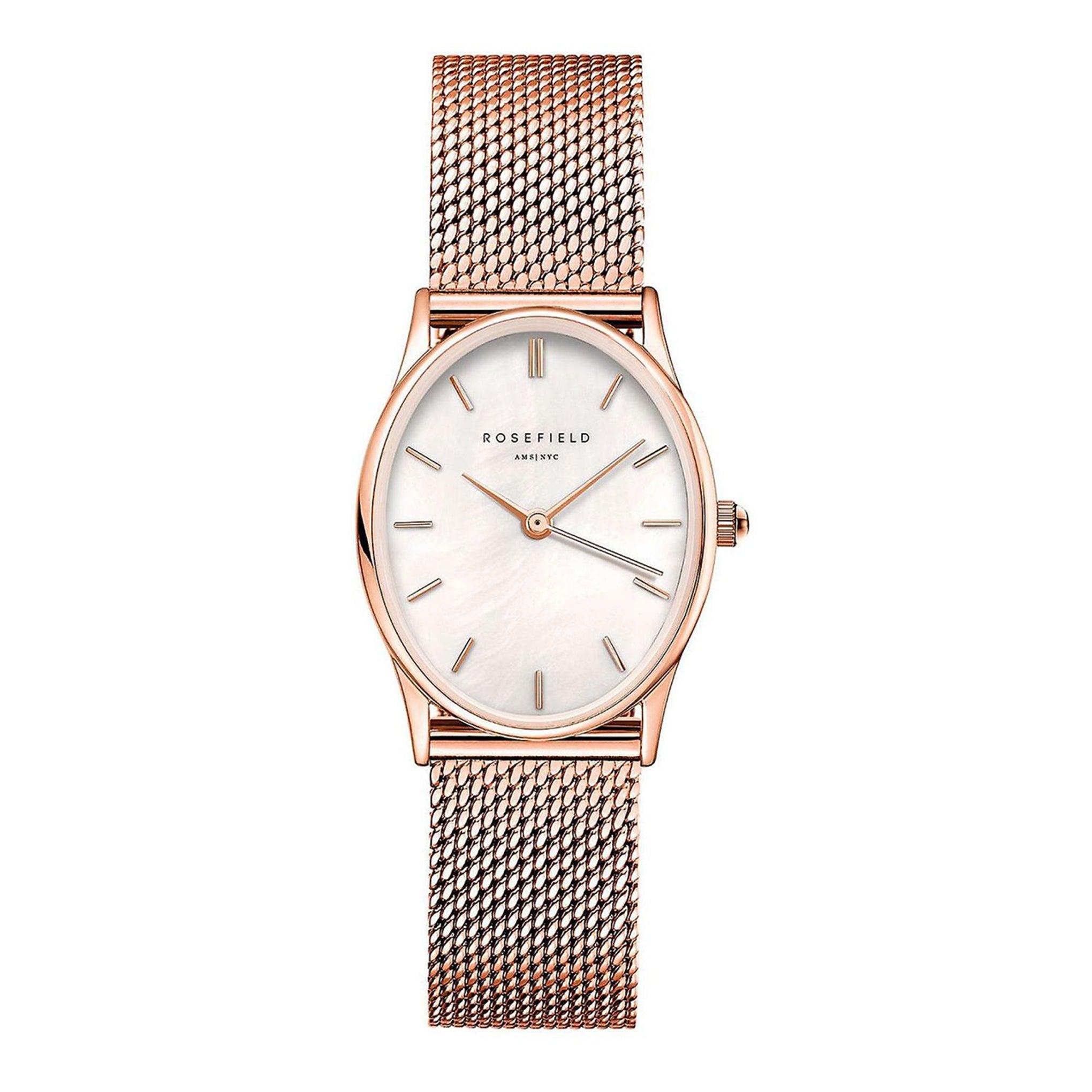 Rosefield The Oval Female Analog Quartz Watch With Stainless Steel Bracelet Owrmr-Ov12