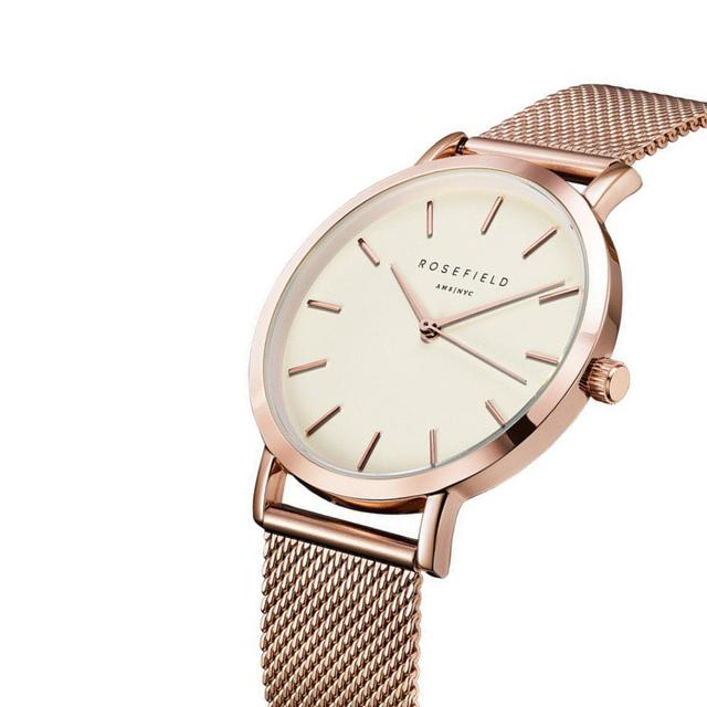 Rosefield Tribeca Rose Gold Stainless Steel Mesh Watch Twr-T50 - SW1hZ2U6MTgzMTM5NQ==