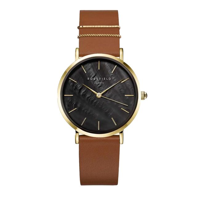 Rosefield West Village Leather Watch In Brown Wbclg-W96 - SW1hZ2U6MTgzNjc5MQ==