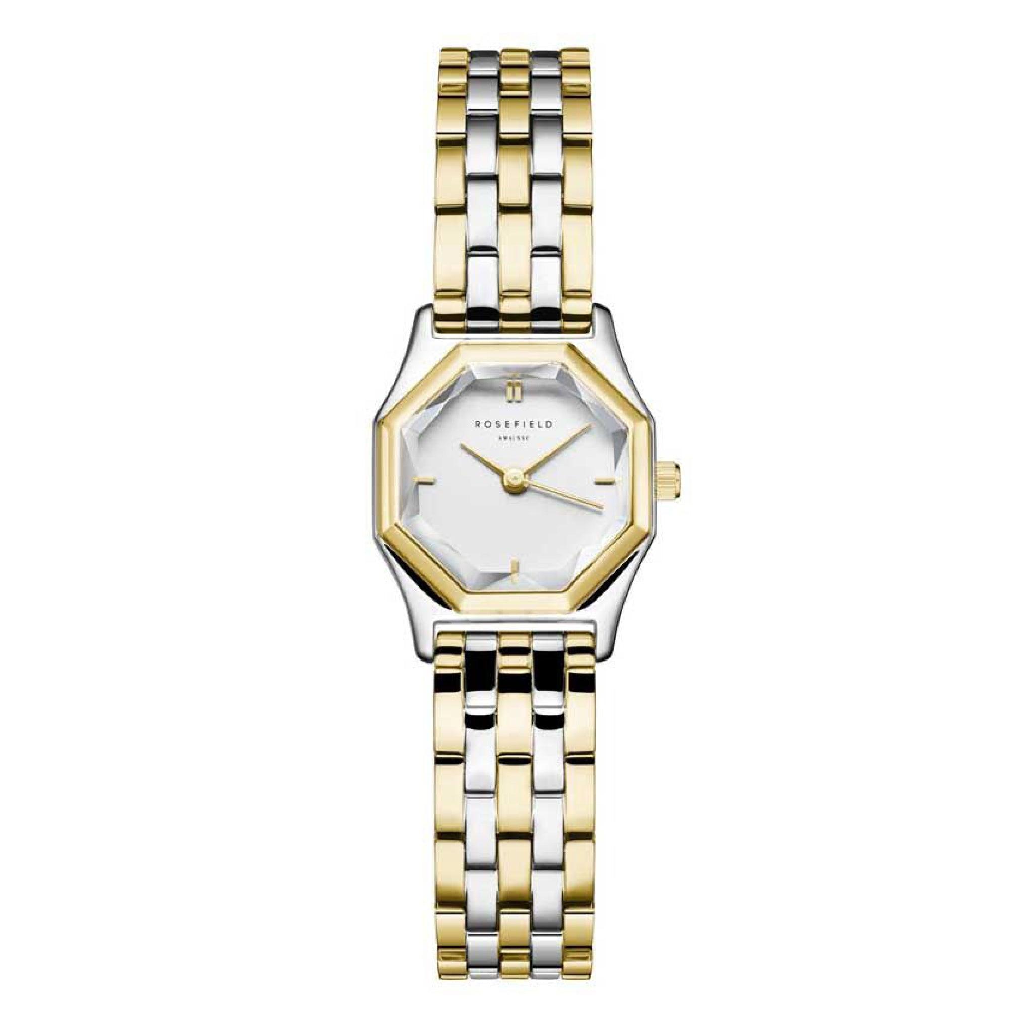 ساعة نسائية ستانس ستيل بلونين فضي وذهبي من روزفيلدRosefield Women's Gemme Duotone Stainless Steel Watch Gwsss-G03