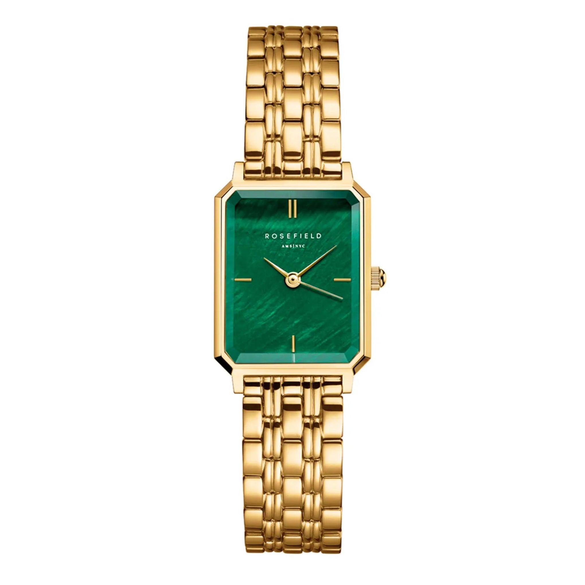 Rosefield Women's Octagon Xs Emerald Gold Stainless Steel Watch Oegsg-O79