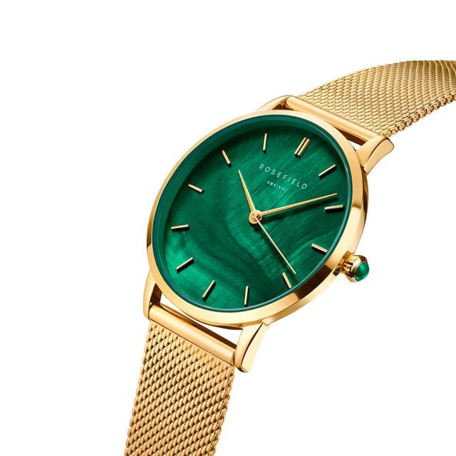 Rosefield Women's Pearl Edit Emerald Mesh Band Watch Pegmg-R10 - SW1hZ2U6MTgzMjMwOQ==