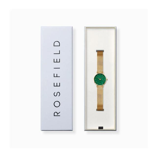 ساعة يد نسائية بميناء أخضر زمردي من عرق اللؤلؤمن روزفيلد Rosefield Women's Small Edit Emerald Mesh Watch Seegmg-Se72 - SW1hZ2U6MTgzNDc3NA==