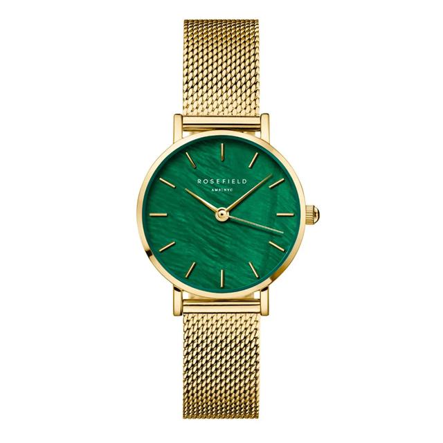 ساعة يد نسائية بميناء أخضر زمردي من عرق اللؤلؤمن روزفيلد Rosefield Women's Small Edit Emerald Mesh Watch Seegmg-Se72 - SW1hZ2U6MTgzNDc2Nw==
