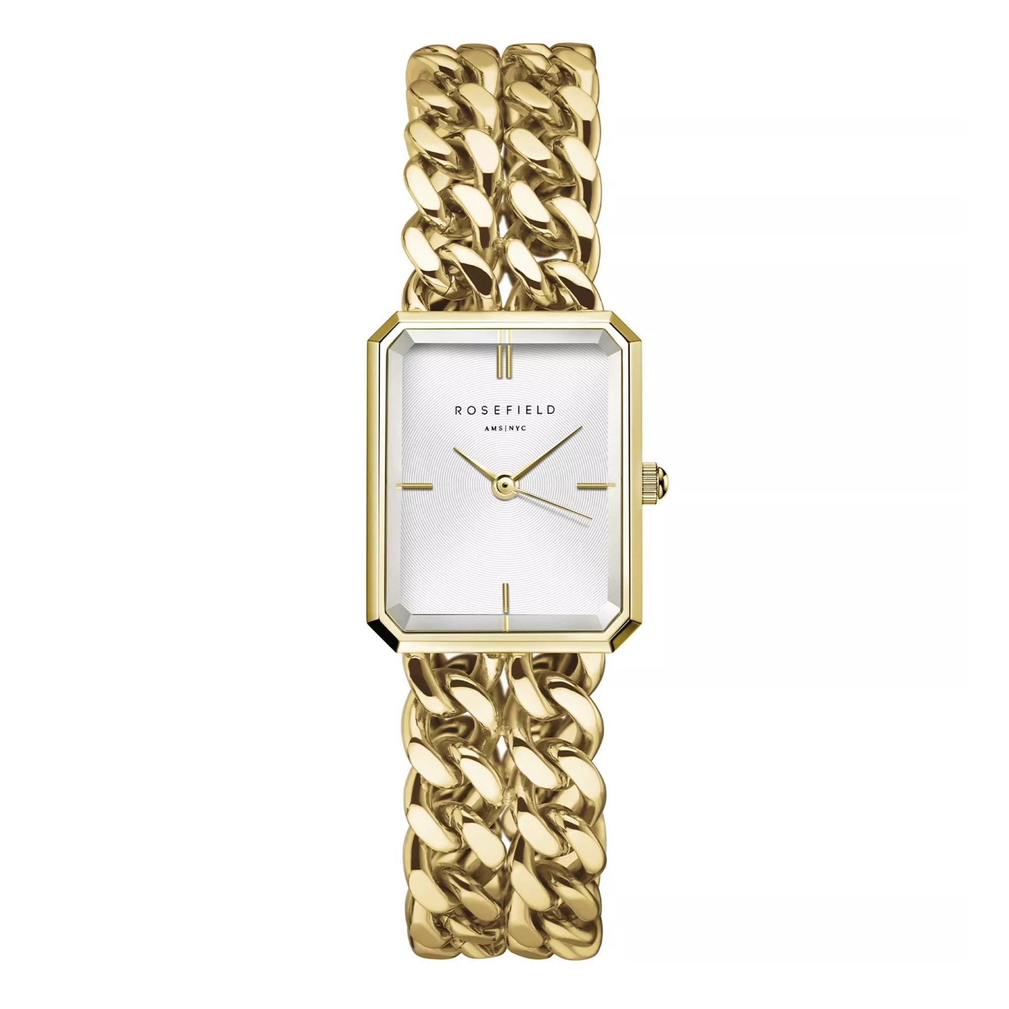 Rosefield Women's Studio Double Chain Gold Stainless Steel Watch Swgsg-O76