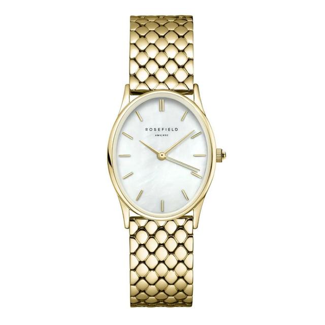 Rosefield Women's The Oval White Mop Steel Gold Watch Owgsg-Ov01 - SW1hZ2U6MTgzMDUwMg==