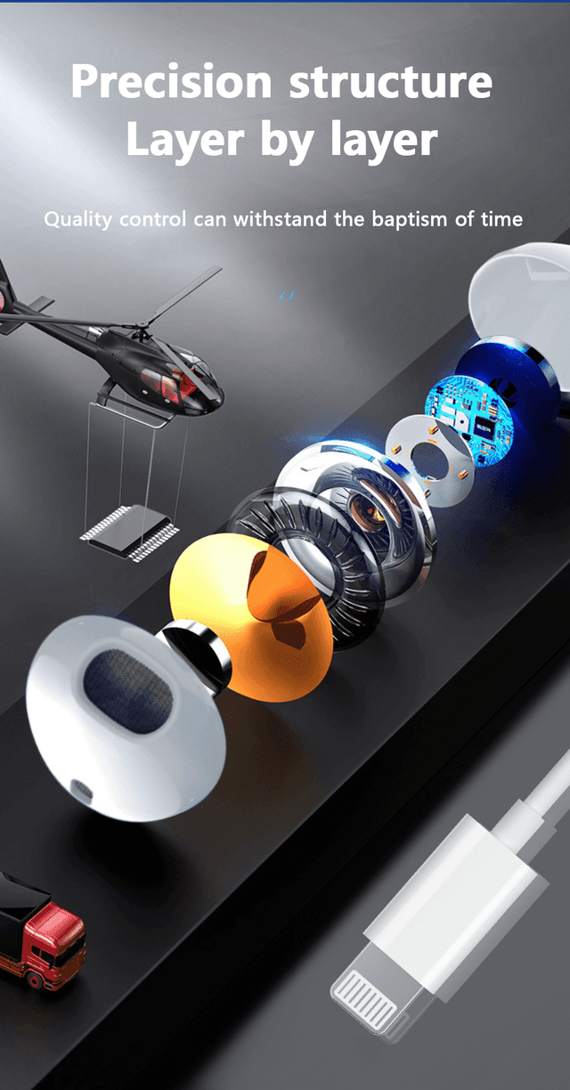 IQ Touch Wired Earbuds Headphones with Lightning Plug