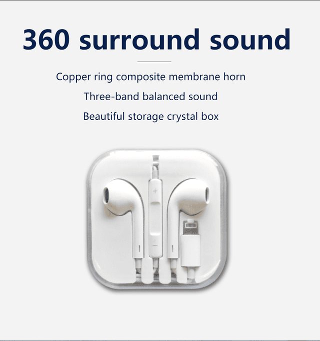 IQ Touch Wired Earbuds Headphones with Lightning Plug