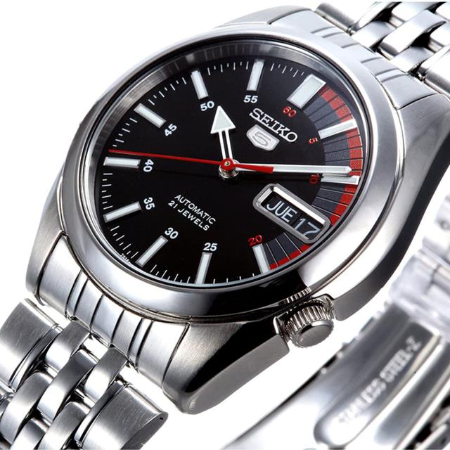 ساعة رجالية أوتوماتيكية بحزام ستانلس ستيل من سايكو فايف Seiko 5 Men's Snk375j1 - SW1hZ2U6MTgyODY0MA==