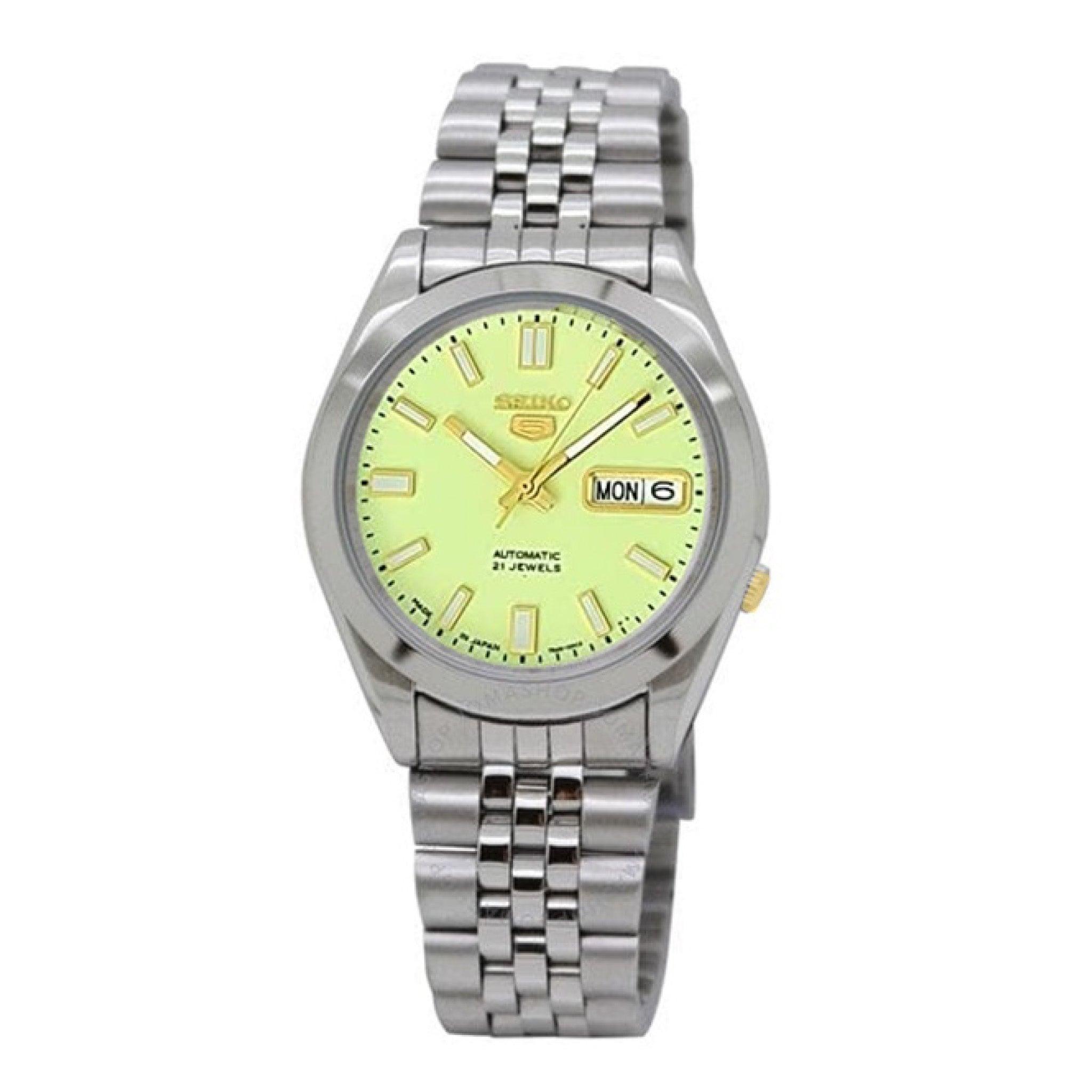 Seiko 5 Men's Jubilee Bracelet Automatic Luminous Dial Watch Snkf71j1