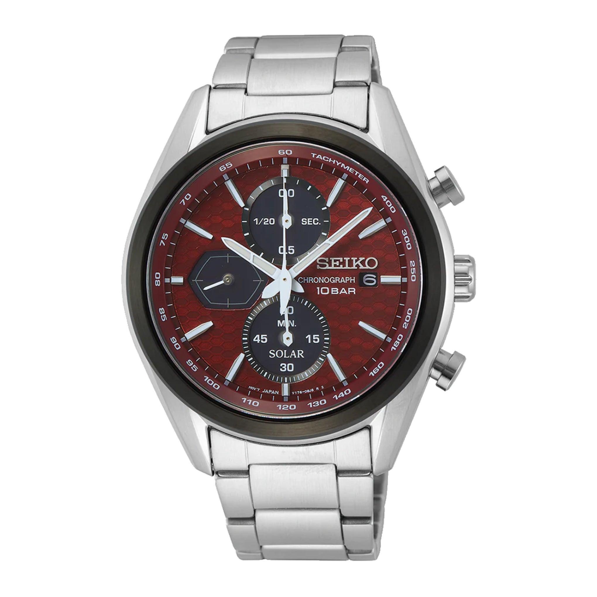 Seiko Men's Chronograph Solar Powered With Stainless Steel Watch Ssc771p1