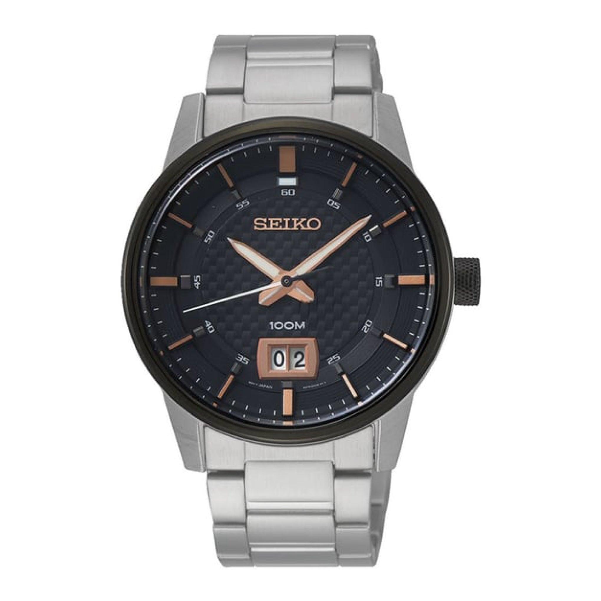 Seiko Men's Discover More Round Quartz Black Dial Men Watch Sur285p1