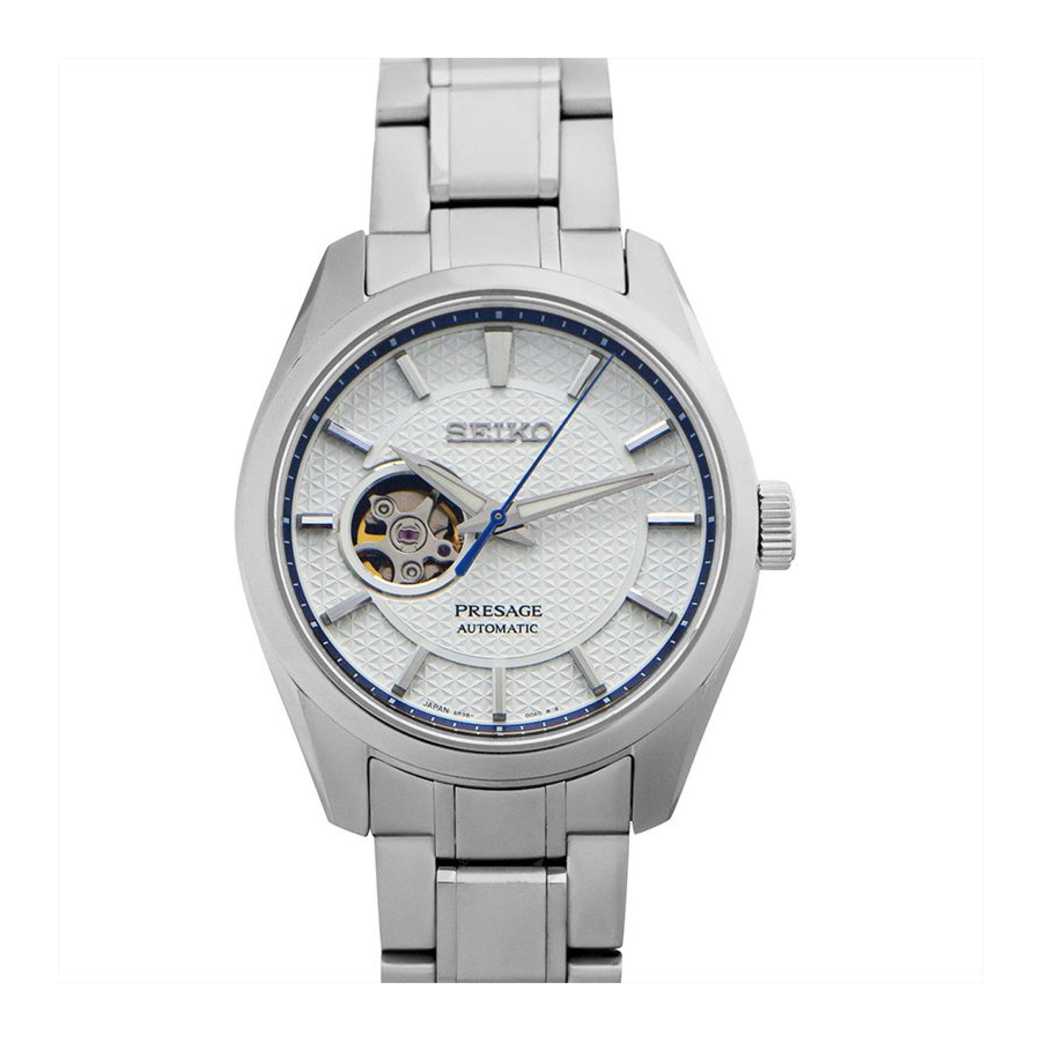 ساعة رجالية أوتوماتيكية ستانلس ستيل من سايكو Seiko Men's Presage Sharp Edged Series Spb309j1