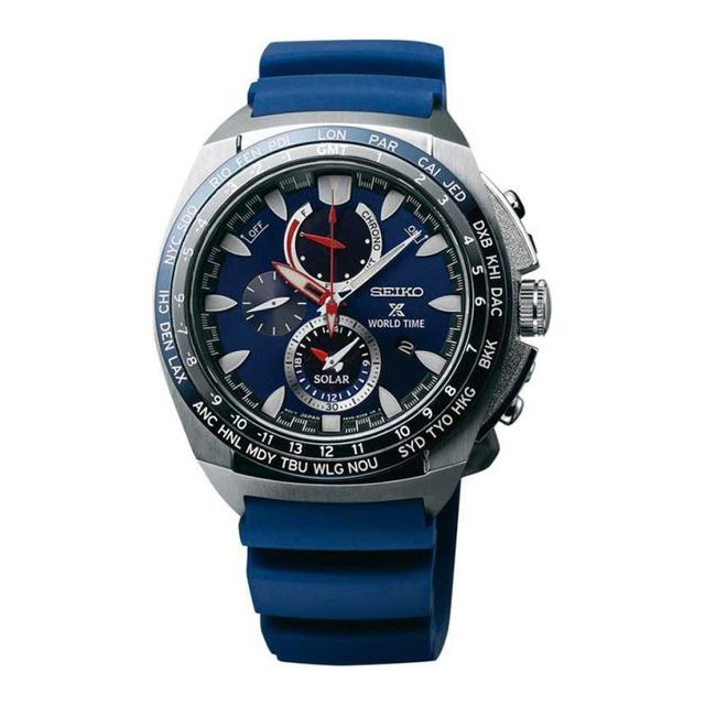 Seiko Men's Prospex Chronograph Solar Powered Blue Silicone Watch Ssc489p1 - SW1hZ2U6MTgyMTIyOA==