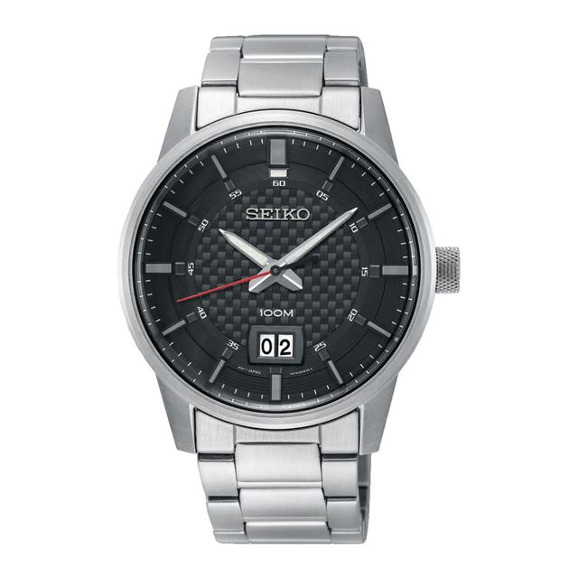 ساعة رجالية كوارتز ستانلس ستيل بمينا أسود من سايكو Seiko  Sur269p1 - SW1hZ2U6MTgyNjgyMA==