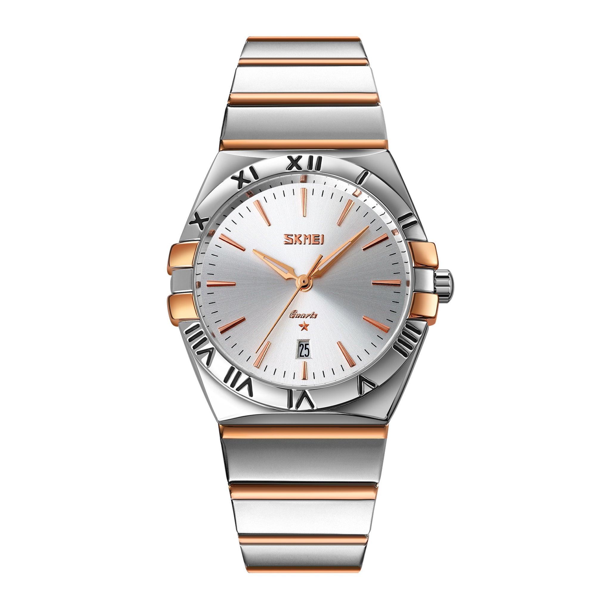 ساعة رجالية كاجوال من سكيمي Skmei Men's Casual Luxury Quartz Analog Stainless Steel Band Watch 9257
